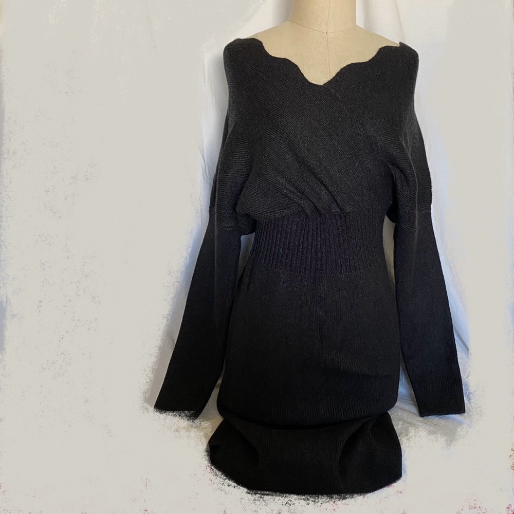 Oak + Fort Scalloped Sweater Dress